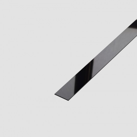 Platbanda inox negru lucios 20 x 2700 x 0.6 mm, profil decorativ