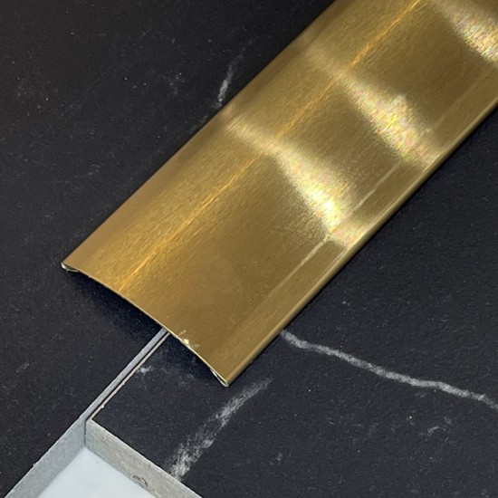 Prag de trecere inox 38 x 2700 mm auriu mat - la nivel - lipire cu adeziv