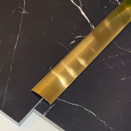 Prag de trecere inox 38 x 2700 mm auriu mat - la nivel - lipire cu adeziv