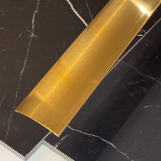 Prag de trecere inox 38 x 2700 mm auriu mat - la nivel - lipire cu adeziv