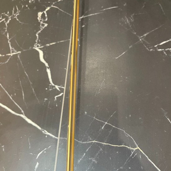 Prag de trecere inox 38 x 2700 mm auriu mat - la nivel - lipire cu adeziv