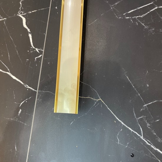 Prag de trecere inox 38 x 2700 mm auriu mat - la nivel - lipire cu adeziv