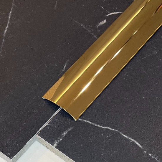 Prag trecere inox 38 x 2700 mm auriu lucios - diferenta nivel