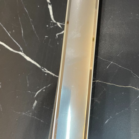 Prag de trecere inox 38 x 2700 mm crom lucios - la nivel - lipire cu adeziv