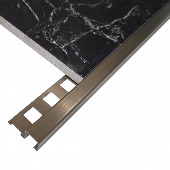 Profil colt exterior 12 x 12 mm inox patrat gresie faianta auriu antic Profil colt exterior 12 x 12 mm inox patrat gresie faianta auriu antic