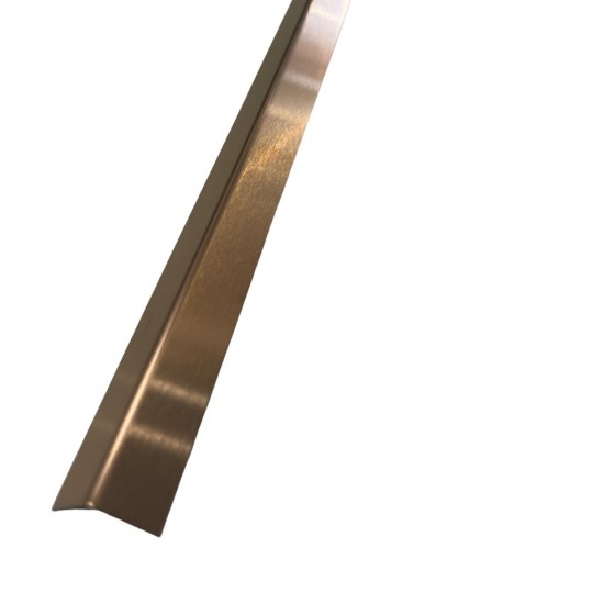 Coltar inox 15x15 mm cupru brush 2700 mm - Profil tip L Coltar inox 15x15 mm cupru brush 2700 mm - Profil tip L