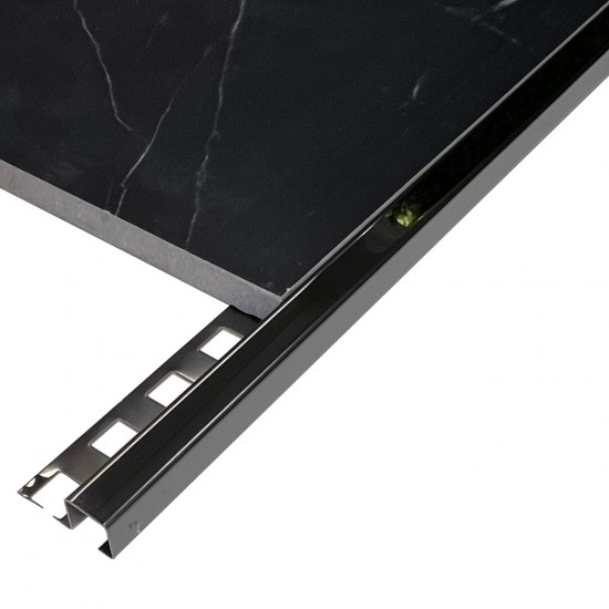 Profil de colt exterior gresie faianta 12 x 12 mm negru oglinda