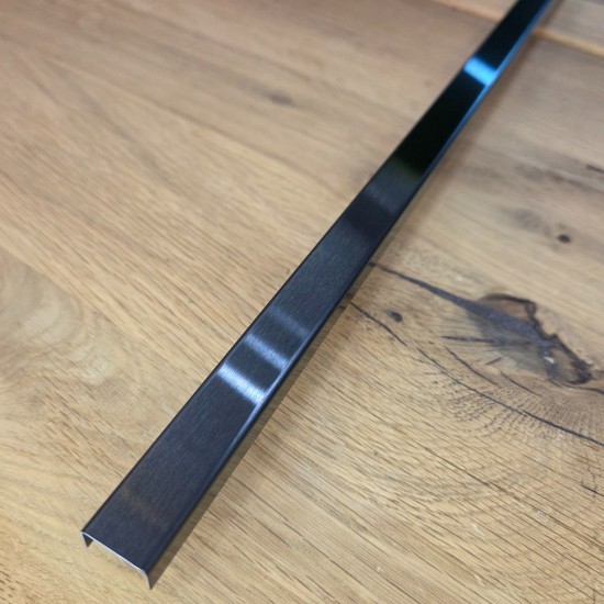 Profil decorativ U inox 15 x 9 x 2700 mm negru mat Profil decorativ U inox 15 x 9 x 2700 mm negru mat