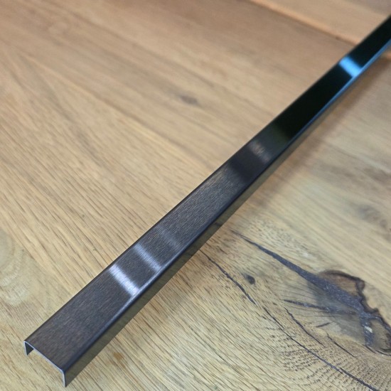 Profil decorativ U inox 15 x 9 x 2700 mm negru mat Profil decorativ U inox 15 x 9 x 2700 mm negru mat