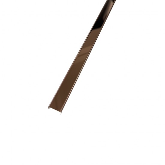 Profil decorativ U, inox, cupru oglindă 15x9x2700 mm Profil decorativ U, inox, cupru oglindă 15x9x2700 mm