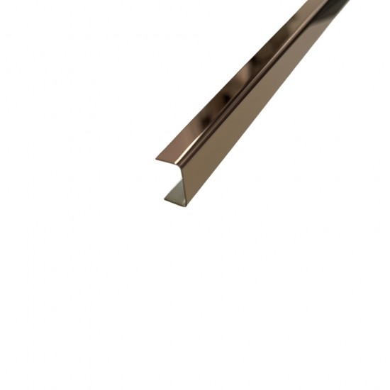 Profil decorativ U, inox, cupru oglindă 15x9x2700 mm Profil decorativ U, inox, cupru oglindă 15x9x2700 mm