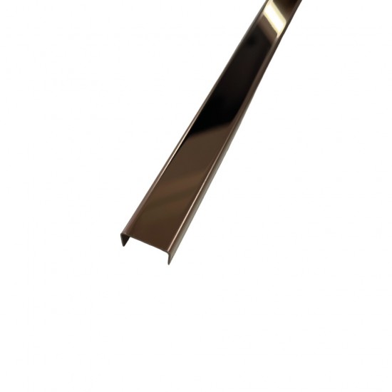 Profil decorativ U, inox, cupru oglindă 15x9x2700 mm Profil decorativ U, inox, cupru oglindă 15x9x2700 mm