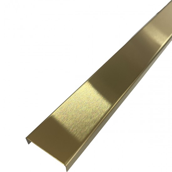 Profil U decorativ, inox, auriu brushed 30x9x2700 mm Profil U decorativ, inox, auriu brushed 30x9x2700 mm
