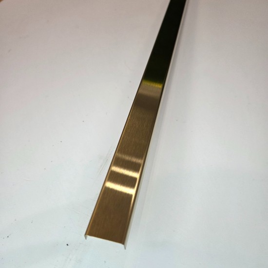 Profil tip U inox auriu periat / mat 20 x 9 x 2700 mm - brau faianta