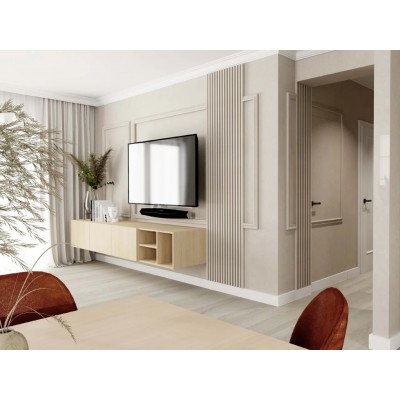 Plintă înaltă MD009 polimer rigid alb 10x1.7x200 cm cu margine definită MARDOM DECOR
