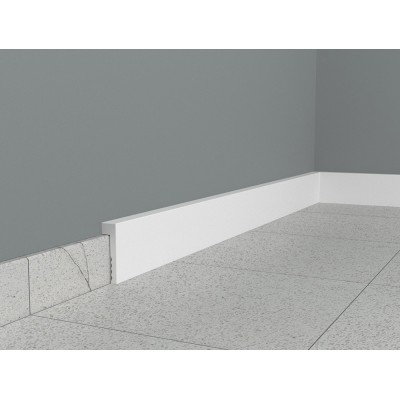 Plintă înaltă MD006 polimer rigid alb 10.1x2.3x200 cm modernă MARDOM DECOR