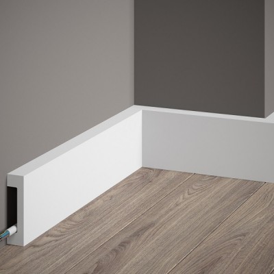Plintă lată MD008 polimer rigid alb 8x1.7x200 cm minimalistă MARDOM DECOR