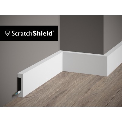 Plintă lată MD008 polimer rigid alb 8x1.7x200 cm minimalistă MARDOM DECOR