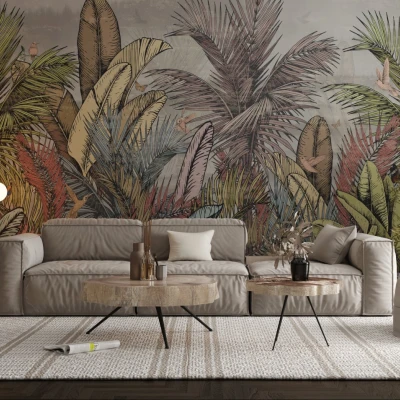 Fototapet textura canvas fara imbinari Dream Tropic Premier Decor