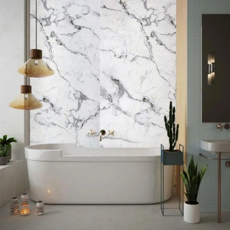 Panou  Marmură Ușoară Carrara Bianco Lite Stone 122 cm x 244 cm Premier Decor
