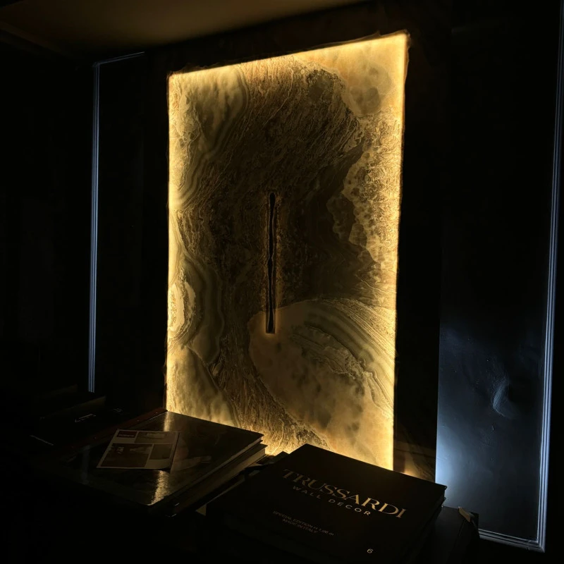 Panou Decorativ de Marmură Ușoară Lite Stone Onix Verde 122 cm x 244 cm