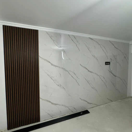 Panou Decorativ marmură ușoară Calacatta White Lite Stone 244x122