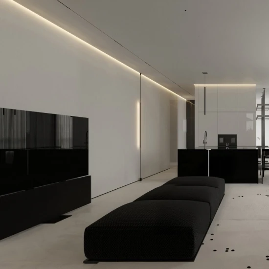 Plinta ascunsa shadow gap aluminiu negru 20 mm x 3 m F1 2015