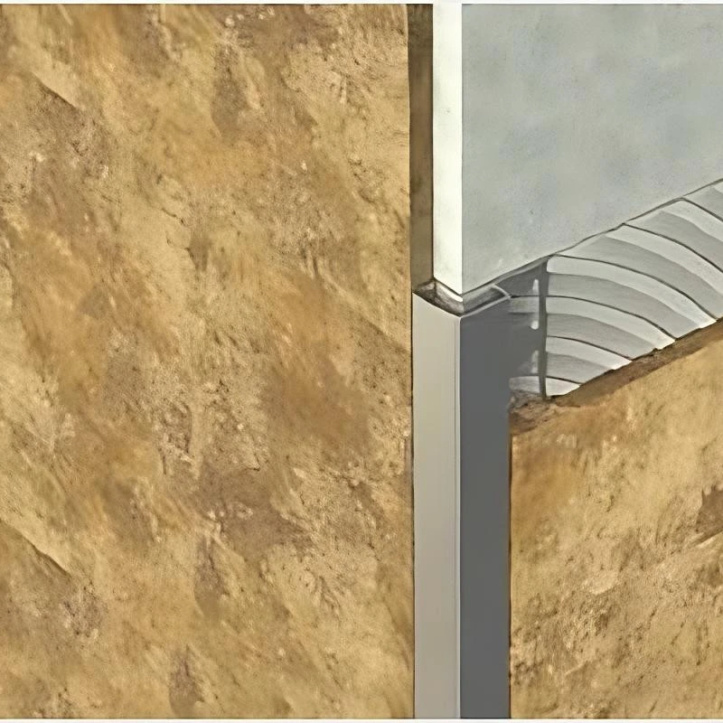 Profil colt exterior patrat 12 x 12 mm gresie si faianta auriu oglinda