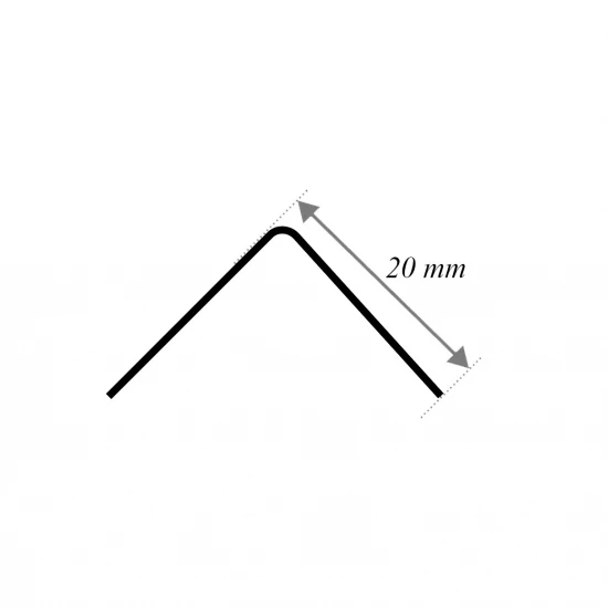 Coltar inox 20x20 mm auriu brush 2700 mm - Profil tip L tesit