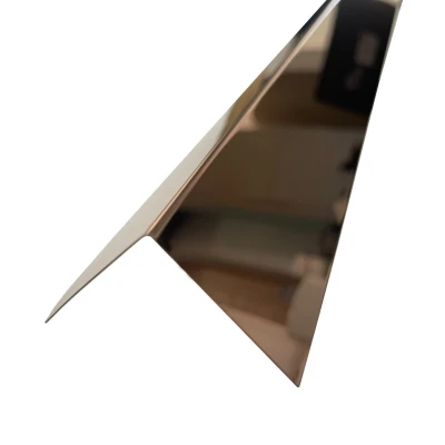 Profil de colț în formă de L din oțel inoxidabil cu finisaj de oglindă cupru, 50 x 50 mm, oferă un punct focal strălucitor și atractiv în orice amenajare.
