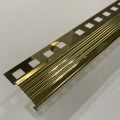Profil inox, terminatie treapta gresie 10x30 mm, auriu oglinda, antiderapant
