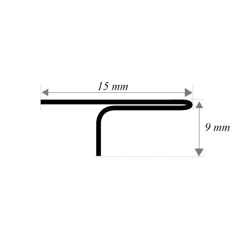 Profil trecere T inox 15x9x2700 mm negru lucios - la nivel