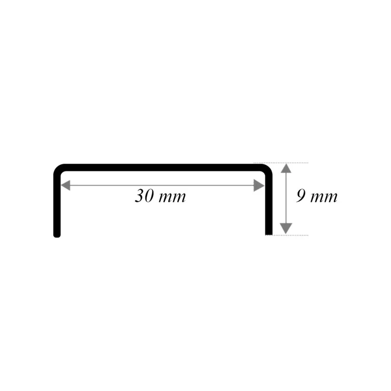 Profil U, inox, crom oglinda 30x9x2700 mm