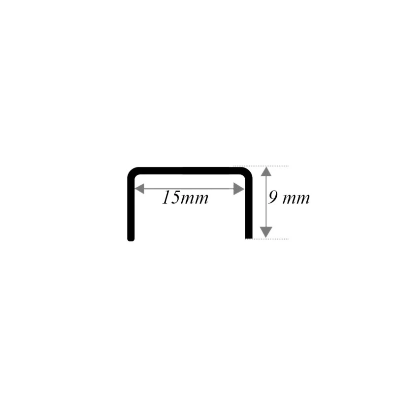 Profil U auriu lucios inox 15 x 9 x 2700 mm