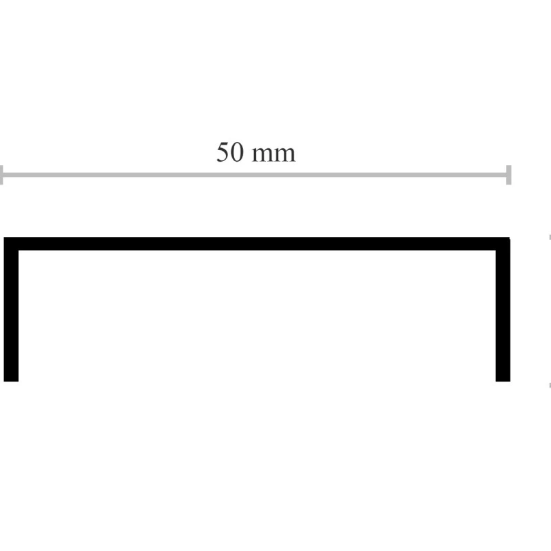Profil U, inox, auriu lucios 50x9x2700 mm