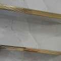 Profil inox, terminatie treapta gresie 10x30 mm, auriu oglinda, antiderapant