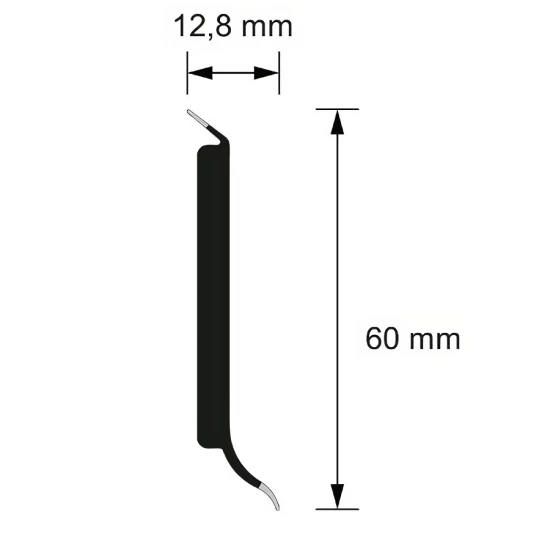 Plintă decorativă parchet semirigidă lată cu margini flexibile 25560 2.5 m