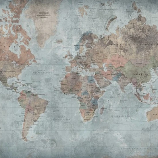Fototapet premium, model 3d, harta lumii Around the World, dimensiuni pe comanda
