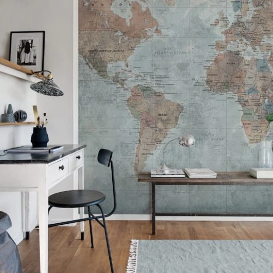 Fototapet premium, model 3d, harta lumii Around the World, dimensiuni pe comanda