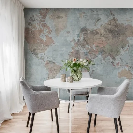 Fototapet premium, model 3d, harta lumii Around the World, dimensiuni pe comanda