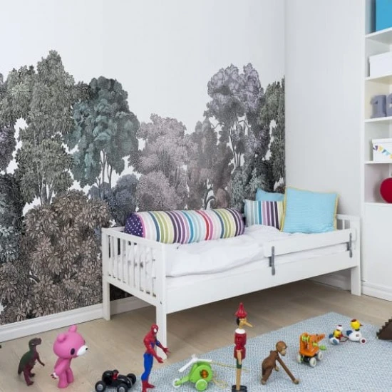 Fototapet premium, model 3d, pădure mistică Bellewood, Rainbow, Pastel, dimensiuni pe comanda