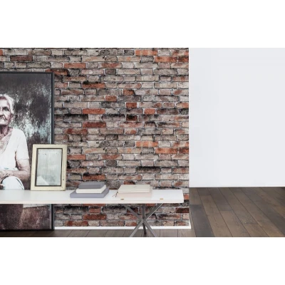 Fototapet premium, model 3d, Perete roșu de cărămidă, Brickwork, dimensiuni pe comanda Rebel Walls