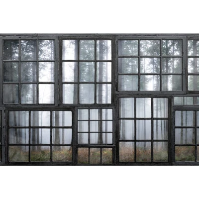 Fototapet premium, model 3d, pădurea Cabin, dimensiuni pe comanda Rebel Walls