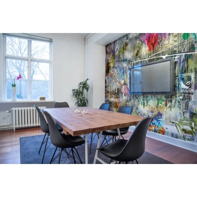 Fototapet premium, model 3d, New York, Cartoon City, graffiti, dimensiuni pe comanda Rebel Walls