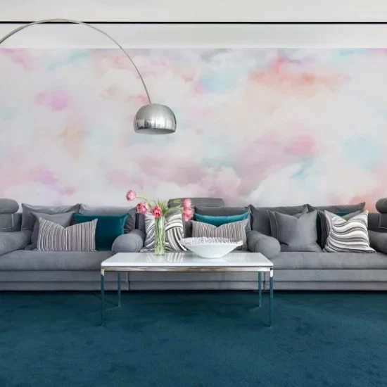 Fototapet premium, model 3d, zonă de confort cu nori Coral Clouds, dimensiuni pe comanda