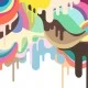 Fototapet premium, model 3d, amatorii de dulciuri, Dripping Ice Cream, Ceiling, dimensiuni pe comanda