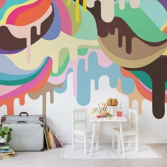 Fototapet premium, model 3d, amatorii de dulciuri, Dripping Ice Cream, Ceiling, dimensiuni pe comanda
