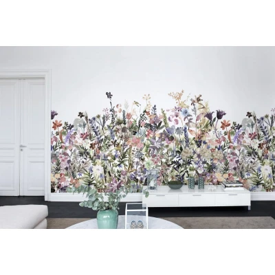 Fototapet premium, model 3d, flori sălbatice May Meadow, Pastel, dimensiuni pe comanda Rebel Walls