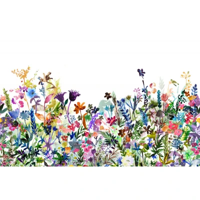 Fototapet premium, model 3d,  acuarele cu flori sălbatice May Meadow, dimensiuni pe comanda Rebel Walls