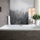Fototapet premium, model 3d, O pădure verde și misterioasă de brad Misty Fir Forest, dimensiuni pe comanda